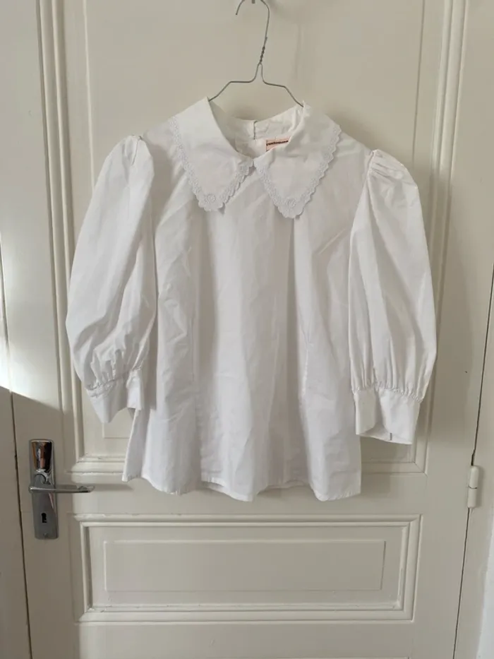 Blouse blanche col Claudine Custommade