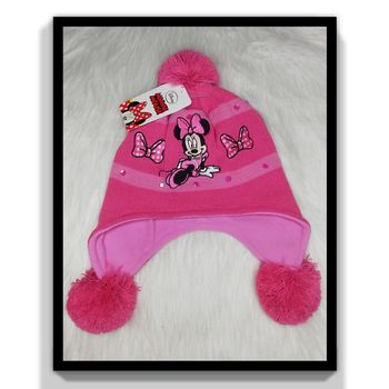 Bonnet  à ponpons minnie, fille T52