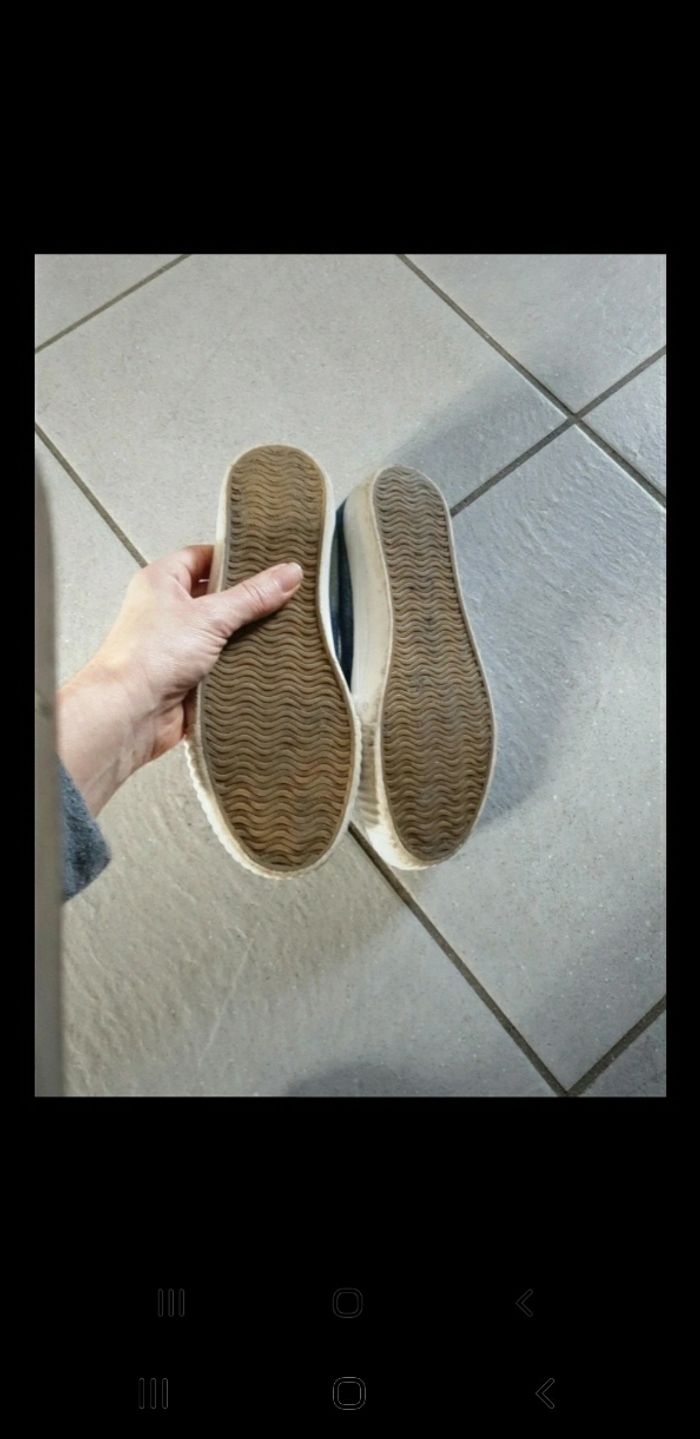 Baskets toile jeans fille étoiles argenté 35 - photo numéro 3