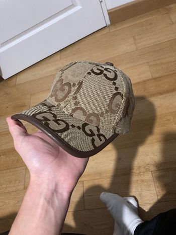 Casquette Gucci gros logo jumbo beige 