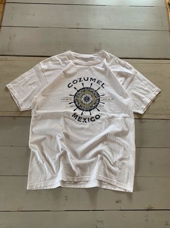 Tee shirt vintage printed voyage souvenir Cozumel Mexico rose des vents