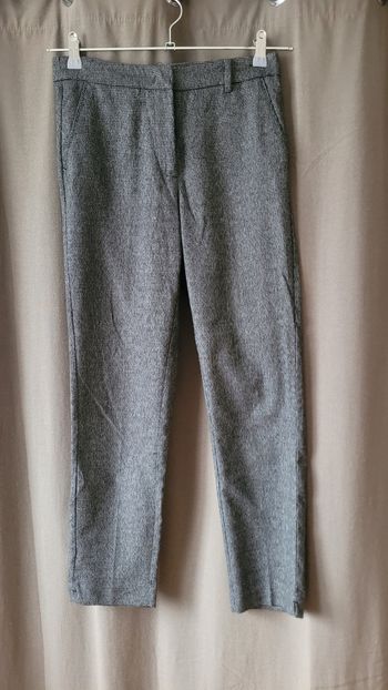 Pantalon Mango pied de puce  gris