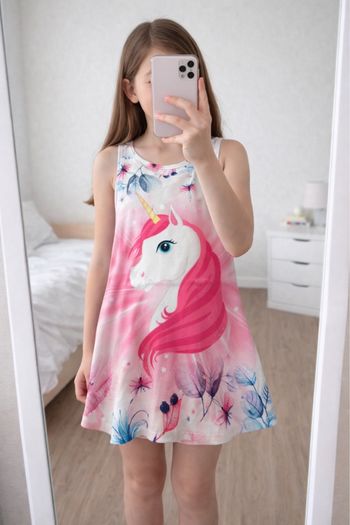 Tunique 8 ans fille Motif Licorne