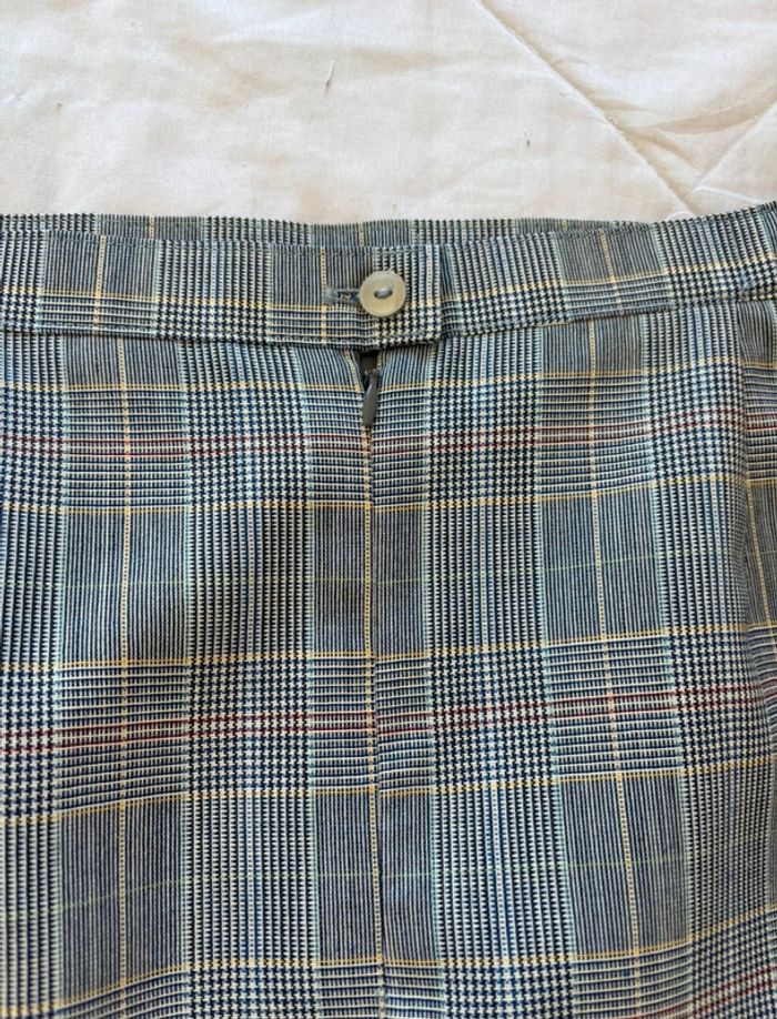 Jupe tailleur Weinberg Paris vintage 90s gris noir prince de galles carreaux taille XL/42 - photo numéro 9