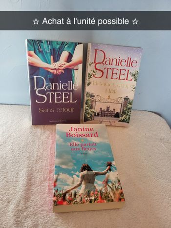 Lot de 3 livres Sans retour - Danielle Stell - Elle parlait aux fleurs - Janine Boissard