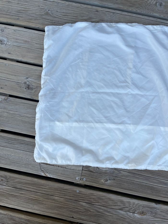 Couverture en polaire douce blanche et bleu marine - Obaibi - photo numéro 5