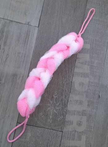 Tresse de douche / de bain rose et blanche