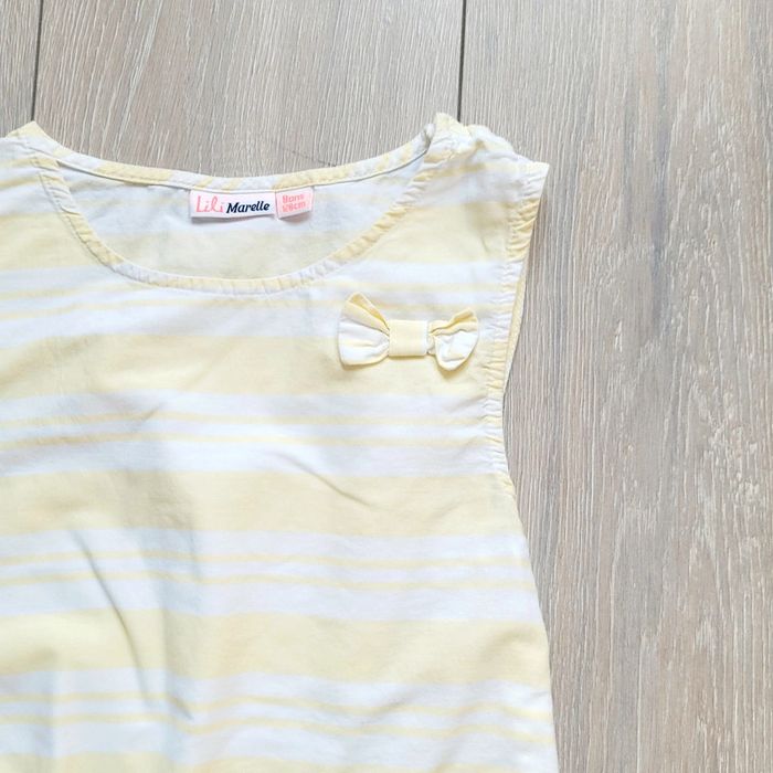 Jolie combinaison short blanc et jaune. Fille 8 ans. Marque Lili Marelle - photo numéro 2