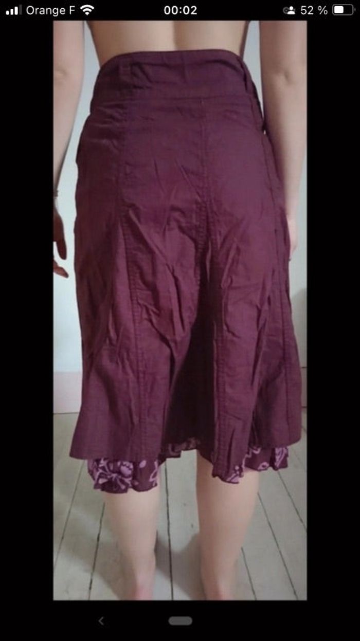 Jupe mi longue aubergine