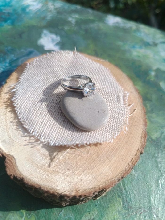 Bague argent véritable poinçon 18K petit doigt - photo numéro 5