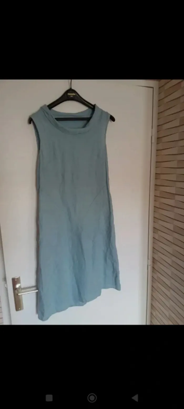 Robe en lin bleu taille M