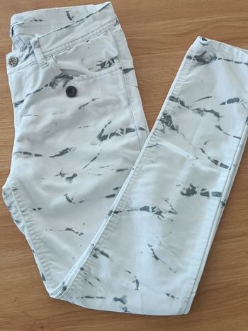 Pantalon Kookaï blanc effet muage gris - Taille 38