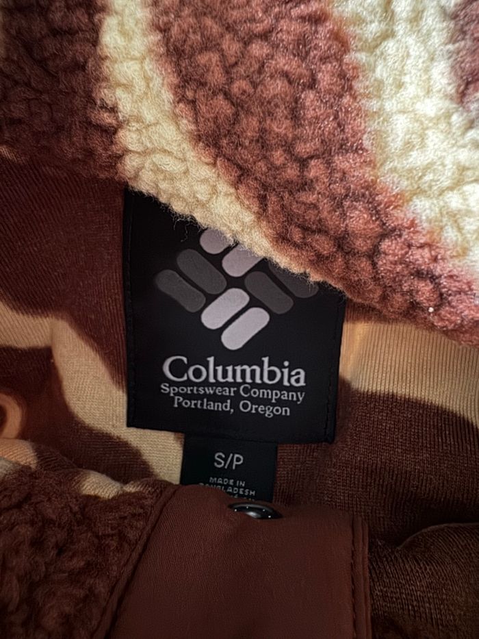 Sweat polaire Columbia Sherpa Helvetia II Printed Half Snap Fleece Placket Rust Green/Beige - photo numéro 5