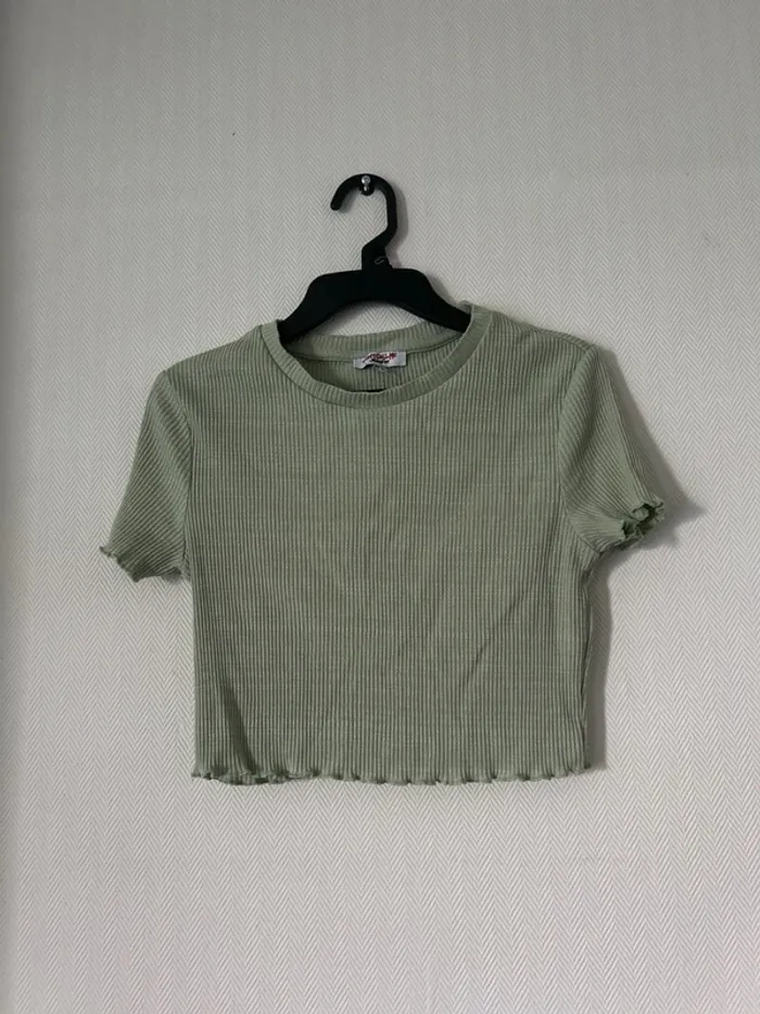 T-shirt crop top vert