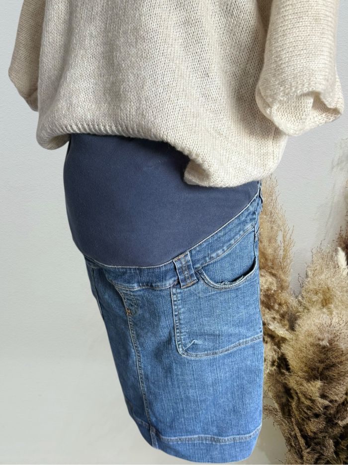 Jolie jupe en jeans de grossesse T38-M femme enceinte - photo numéro 2