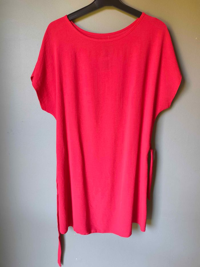 robe d'été rouge avec ceinture taille unique du 36 au 44 - photo numéro 3