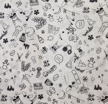 Tissu coton à colorier Ski et Montagne 154 x 150 cm