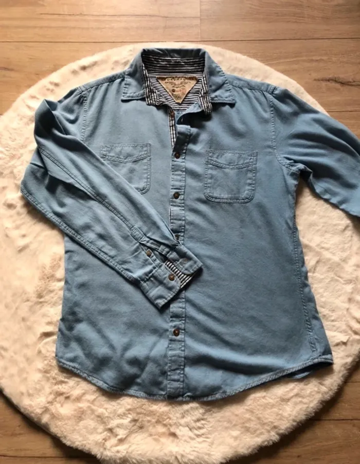 Chemise slim fit bleue douce et fluide Devred M