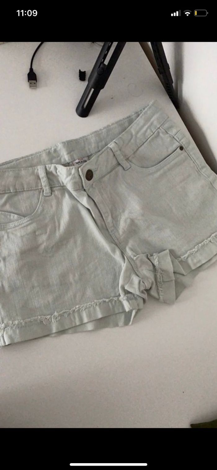Short en jean tape à loeil