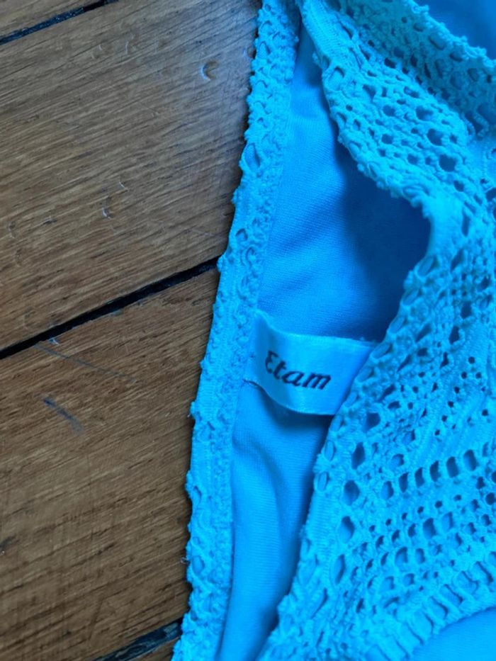 Superbe maillot ETAM turquoise crochet 2 pieces taille 40 - photo numéro 4
