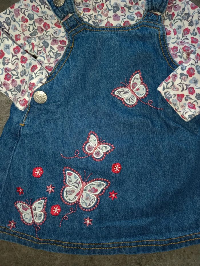 Ensemble robe jean bleue 6 mois - photo numéro 2