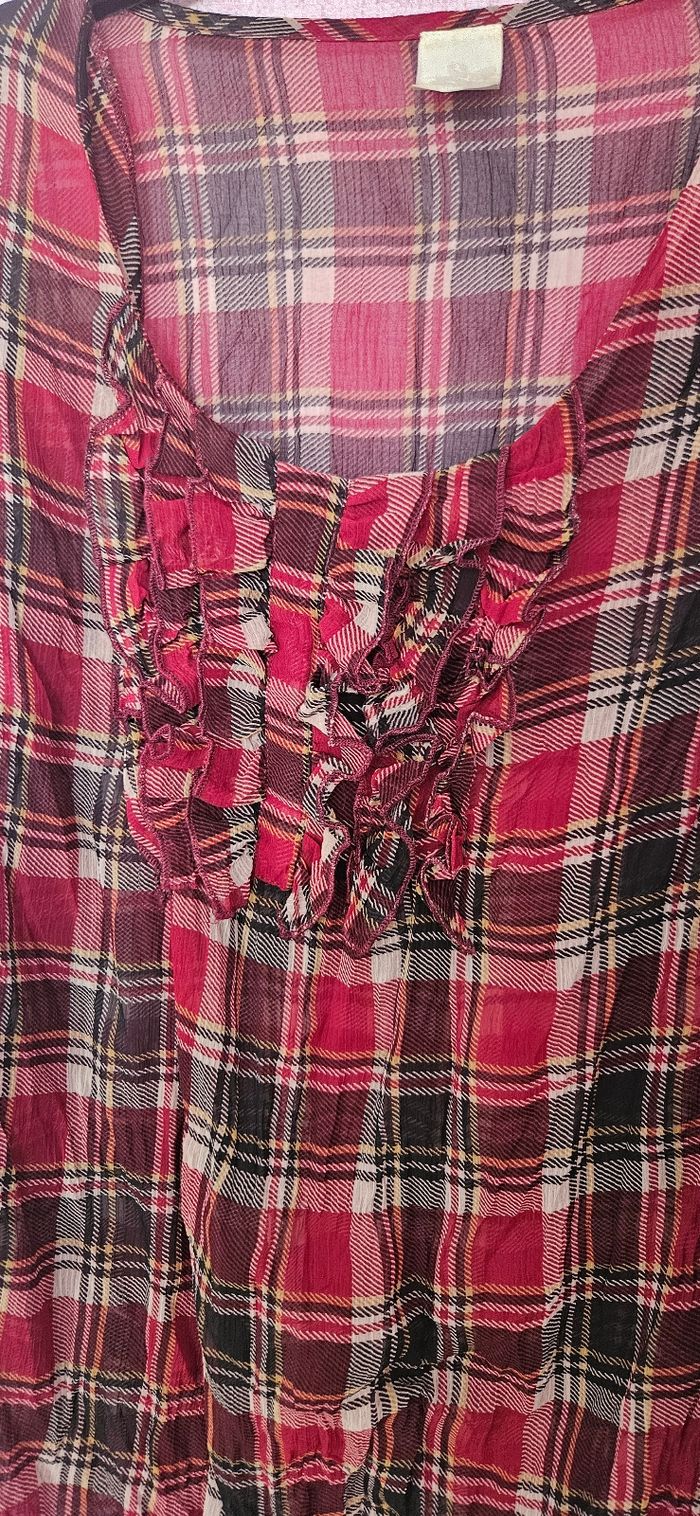 Blouse tartan jabot - photo numéro 2