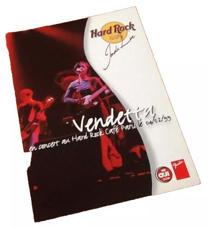 Carte postale publicitaire Hard Rock Café Paris Concert Vendetta (04/02/99)