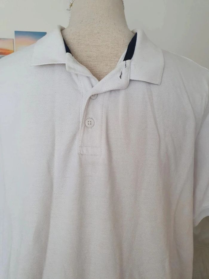 Polo blanc livergy taille L 40 homme en coton - photo numéro 3