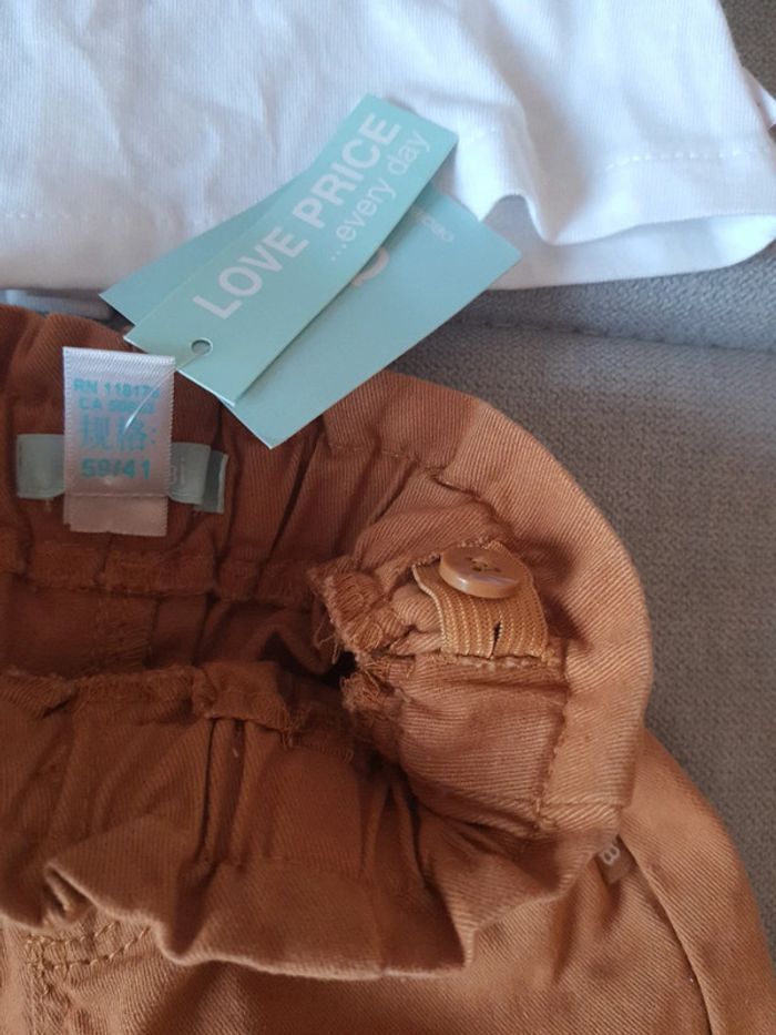 Ensemble Obaïbi taille 3 mois tee-shirt et short neuf avec étiquettes - photo numéro 3