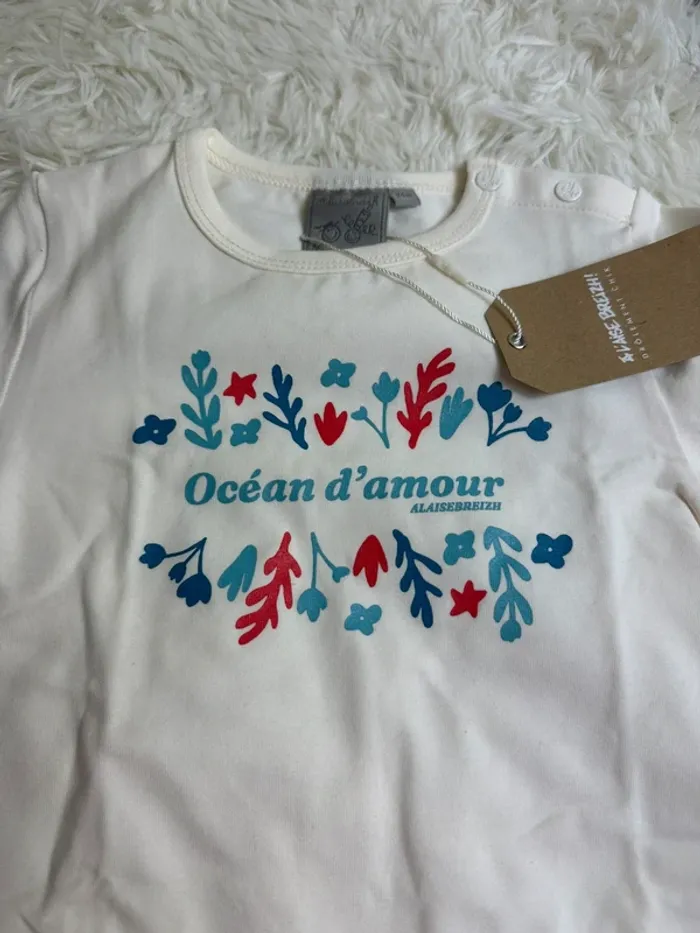 T-shirt océan d’amour à l’aise Breizh taille 24 mois - photo numéro 2