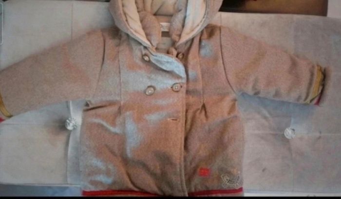 Veste fille intérieur polaire avec capuche 12 mois