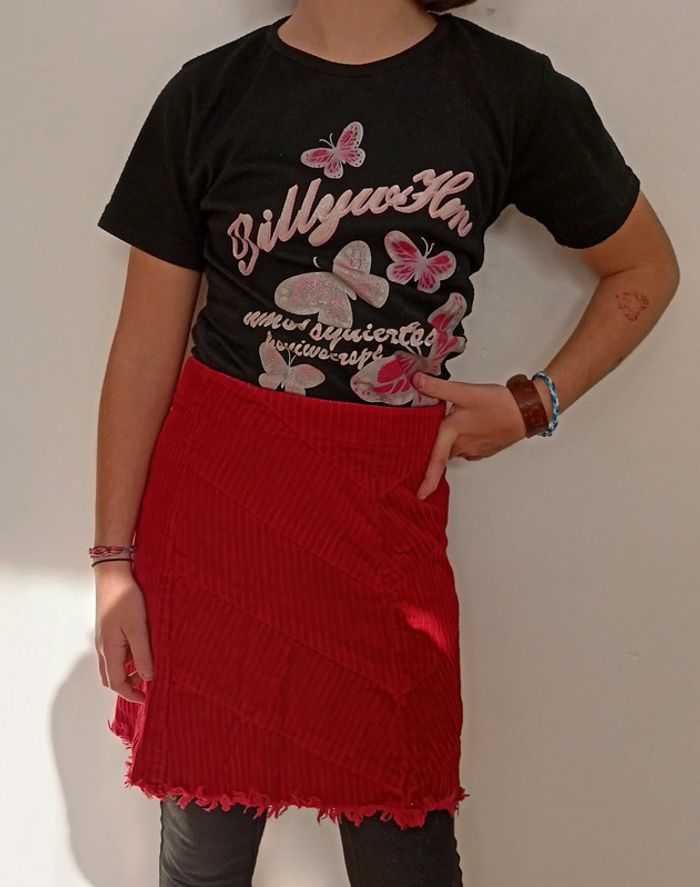 Jupe mi longue velours côtelé 10 ans