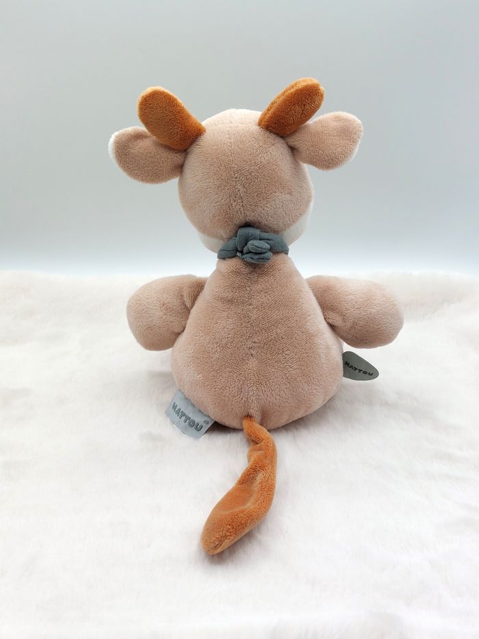 Peluche doudou NATTOU girafe Alex et Luna beige marron blanc vert bandana 30 cm - photo numéro 2