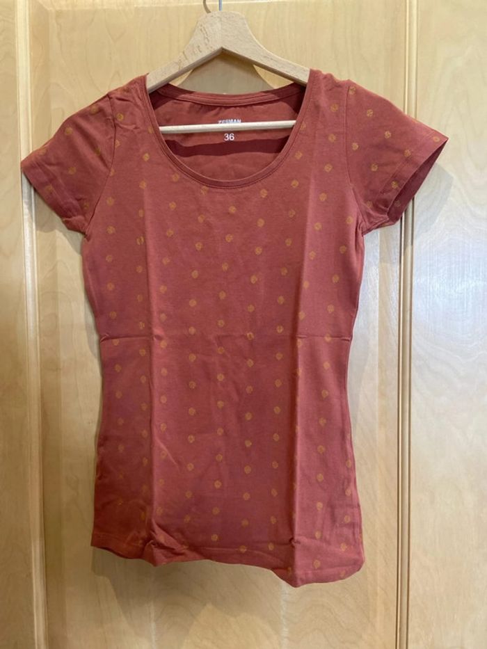Teeshirt teracota imprimé