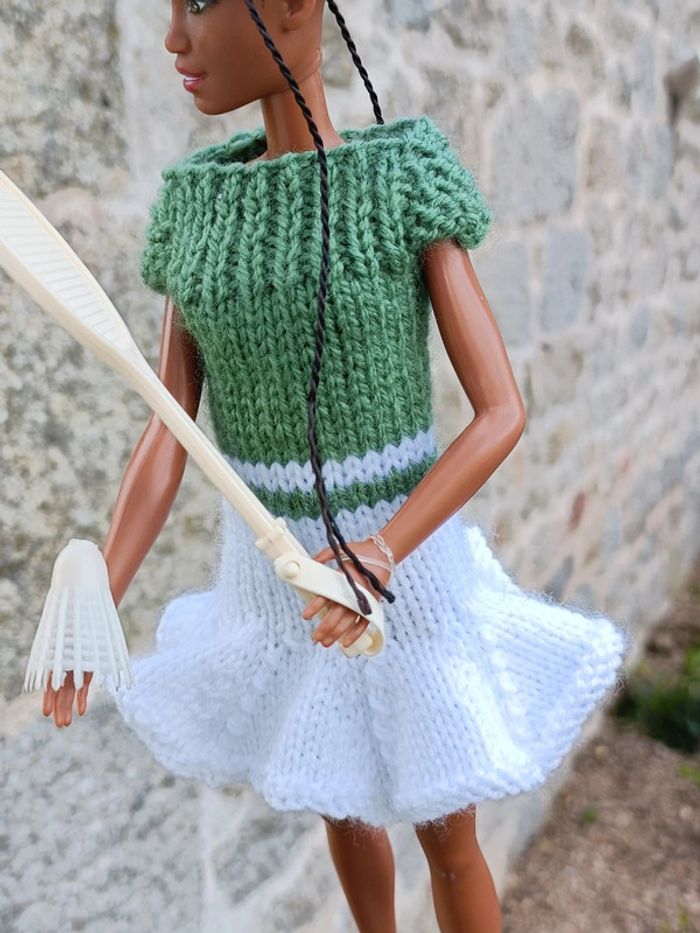 Robe de tennis pour poupée barbie - photo numéro 4