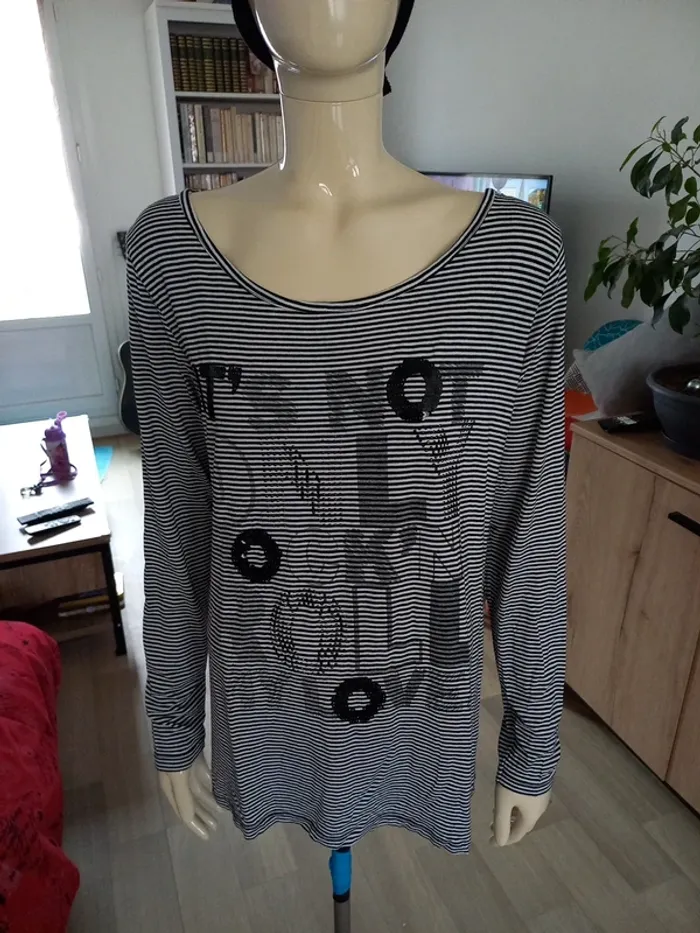 Haut rayé femme T46/48 - photo numéro 3