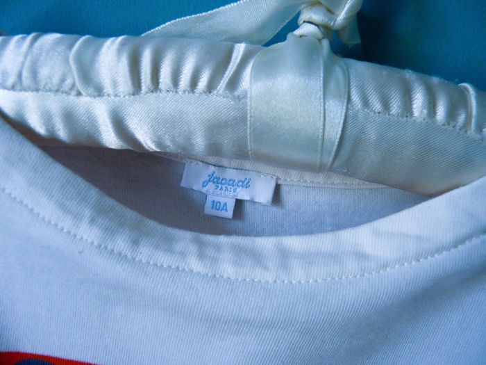 T-shirt Garçon Jacadi 10 ans blanc Marinère manches longues neuf - photo numéro 2