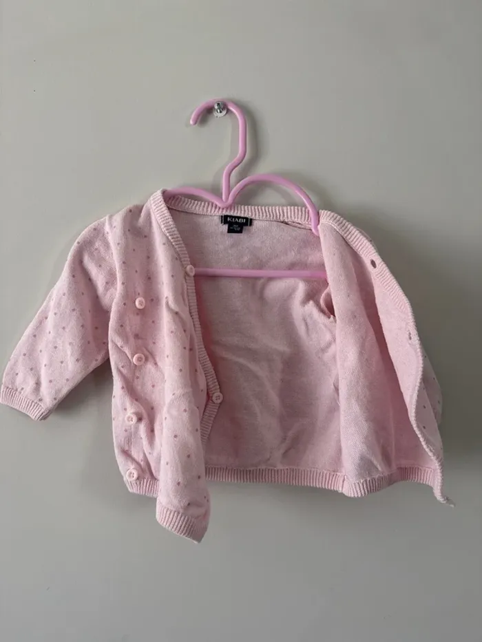 👚 gilet rose cache cœur - bébé fille - 3 mois - Kiabi très bon état - photo numéro 7