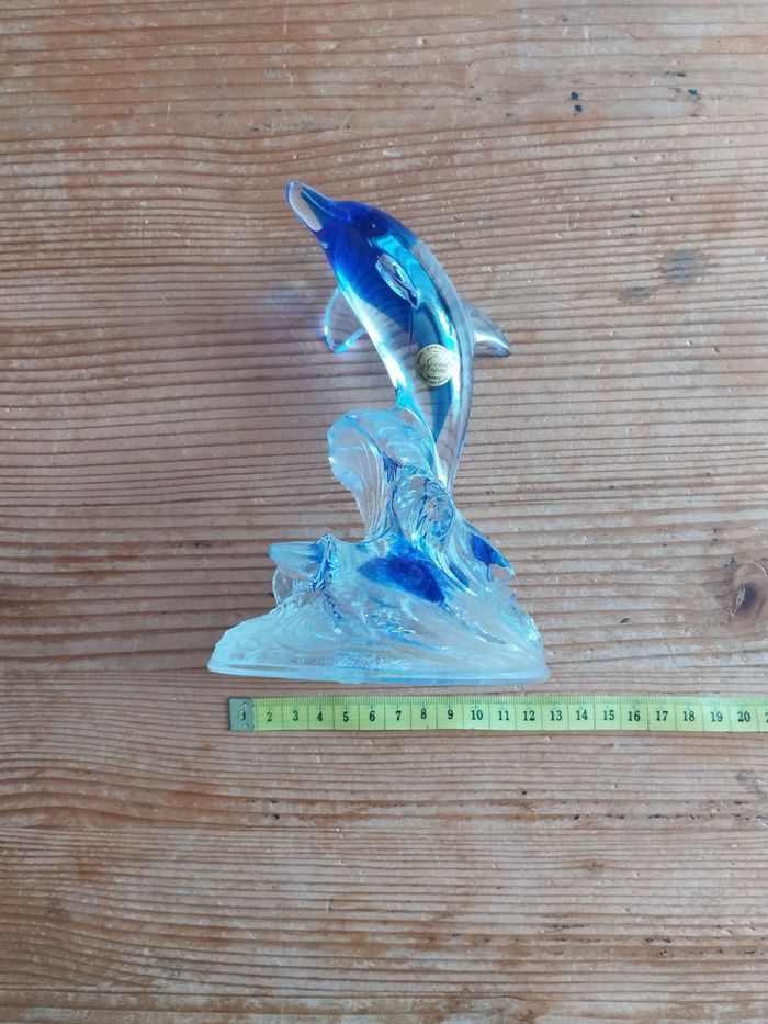 Sculpture en cristal - Cristal d'Arques - Dauphin sur une vague - photo numéro 8
