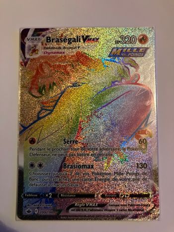 Carte pokemon Brasegali Vmax Rainbow
