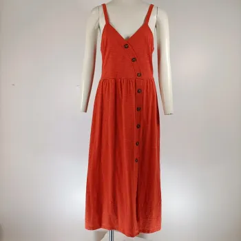 Robe orange à bretelles CMT Collection taille 38 été - A131