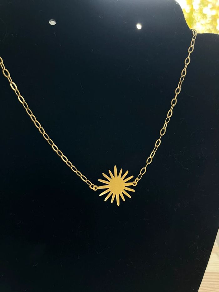Collier chaîne acier inoxydable soleil - photo numéro 2