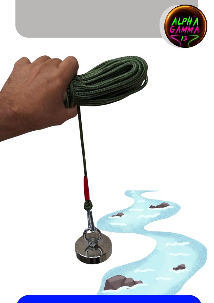 Pêche à l'aimant 300Kg ultrapuissant Ø90Mm+ corde et 2 mousquetons 20M x Ø8Mm - photo numéro 10