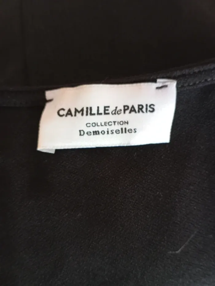 Robe noire Camille de Paris manches à pois taille 36 - photo numéro 4