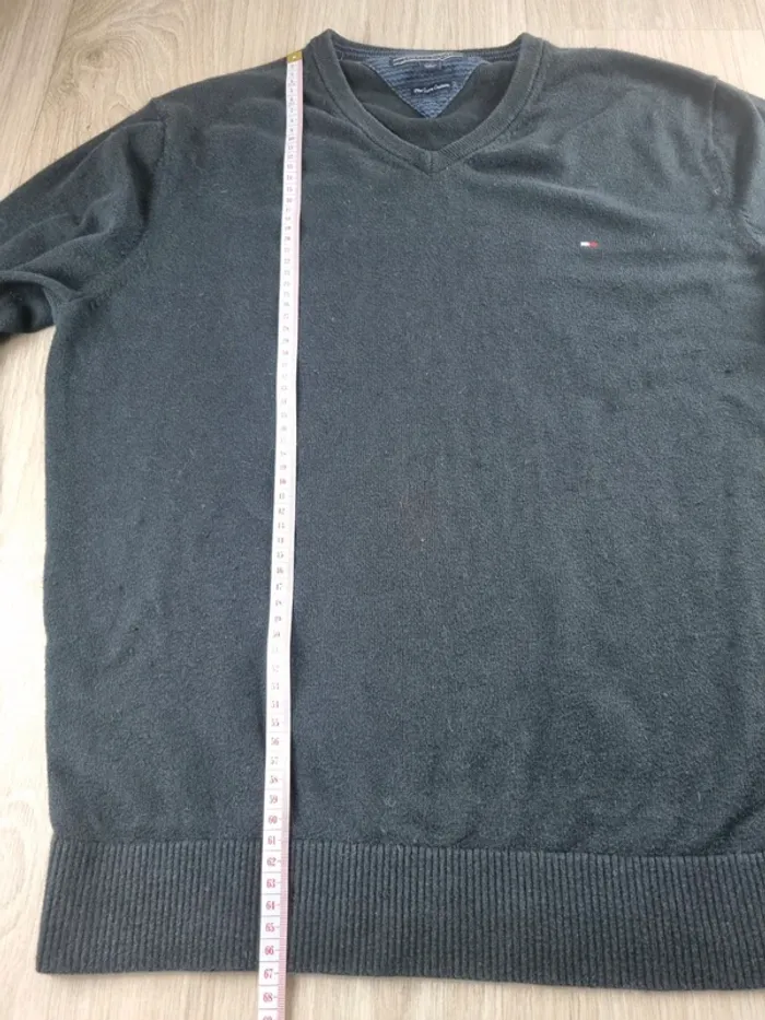 Pull col V bleue Tommy Hilfiger " Pima Cotton Cashmere " Taille L - photo numéro 5