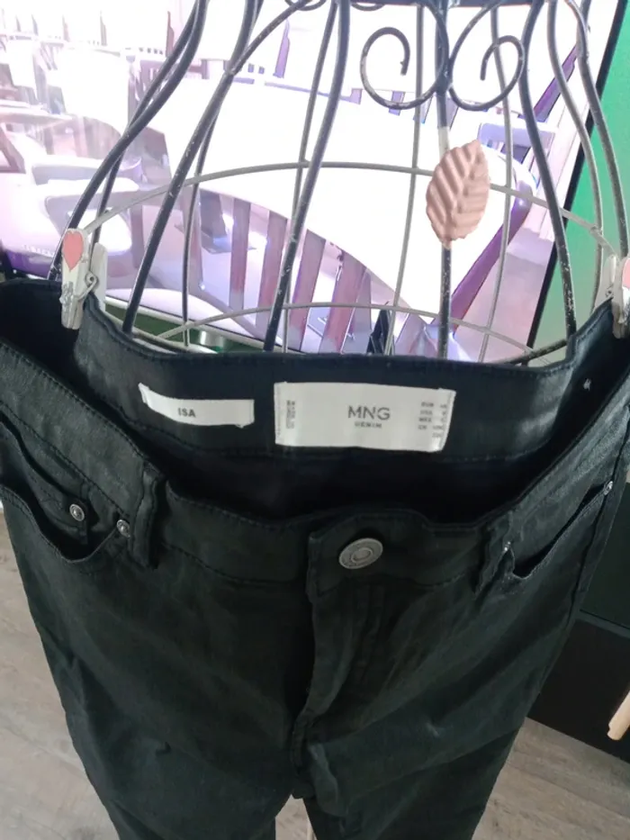 Pantalon jeans noir - photo numéro 4