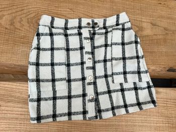 Jupe blanche noire en tweed hiver taille M 38 boutonnée Tally weijl