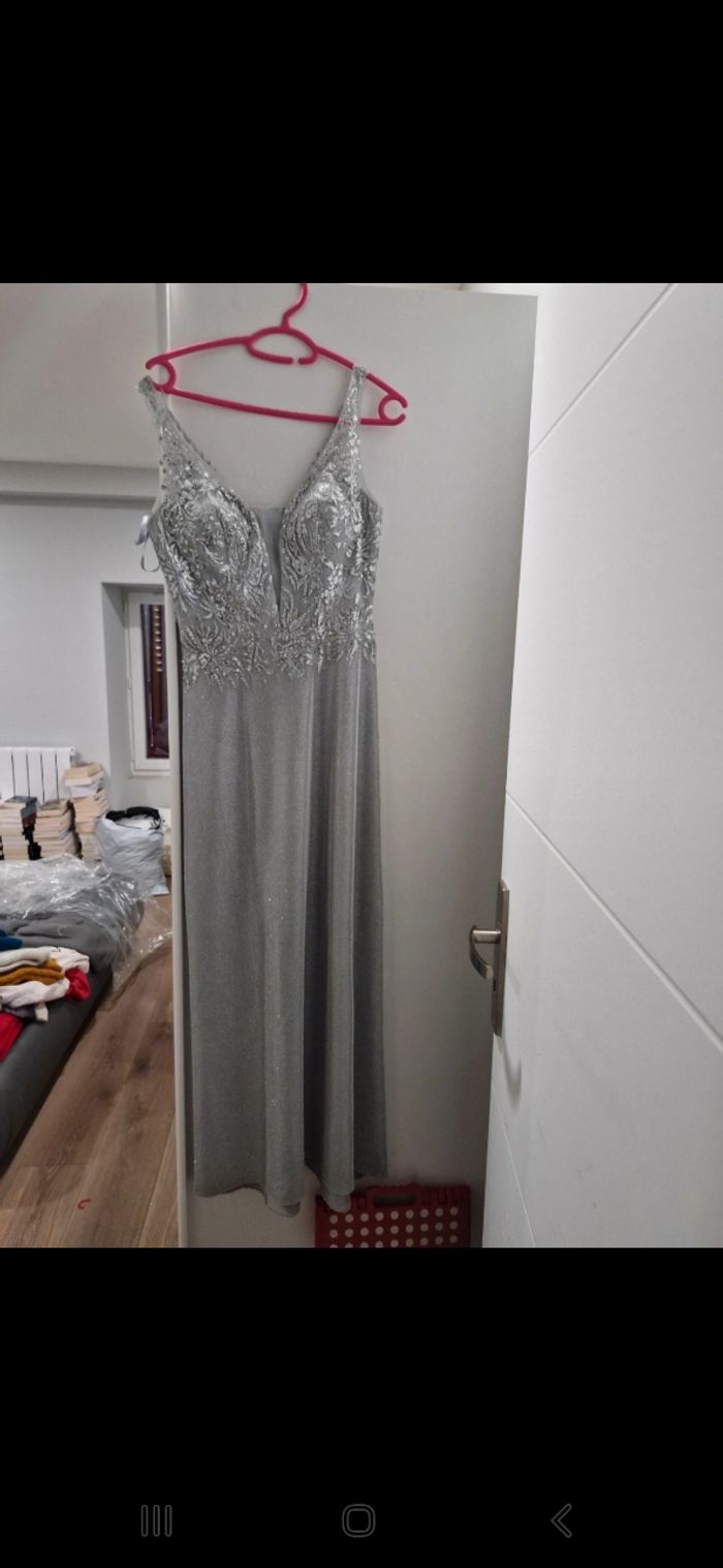 Robe de soirée grise