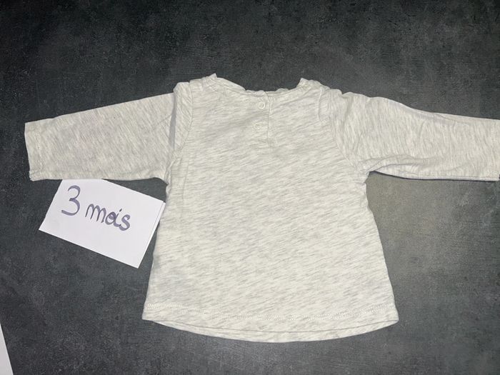 Tee shirt à manches longues bébé gris - photo numéro 7