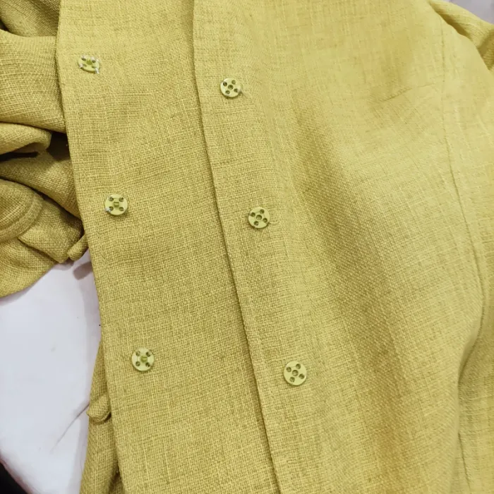 Ensemble jupe et veste Mafecco vert anis, coupe droite, tissu texturé, taille 42 A1209 - photo numéro 8